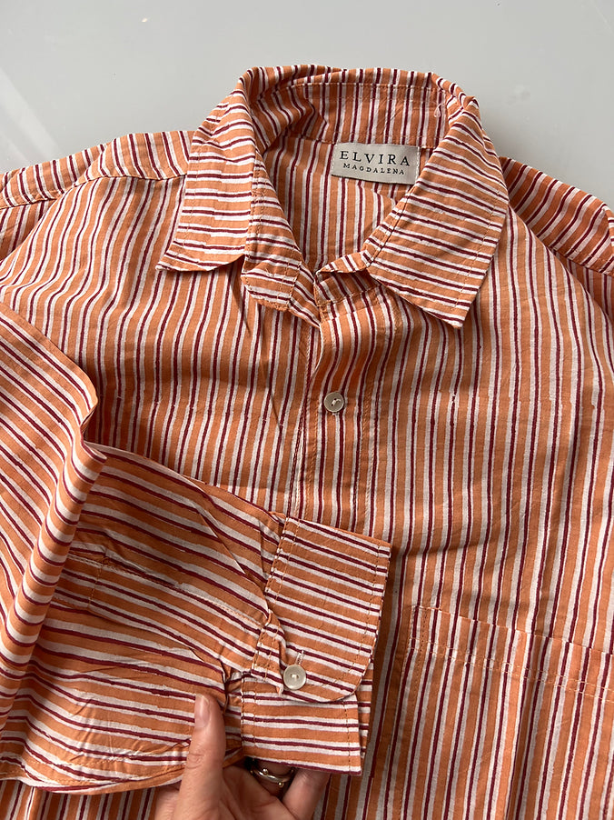 Boyfriend shirt - stripet oransje