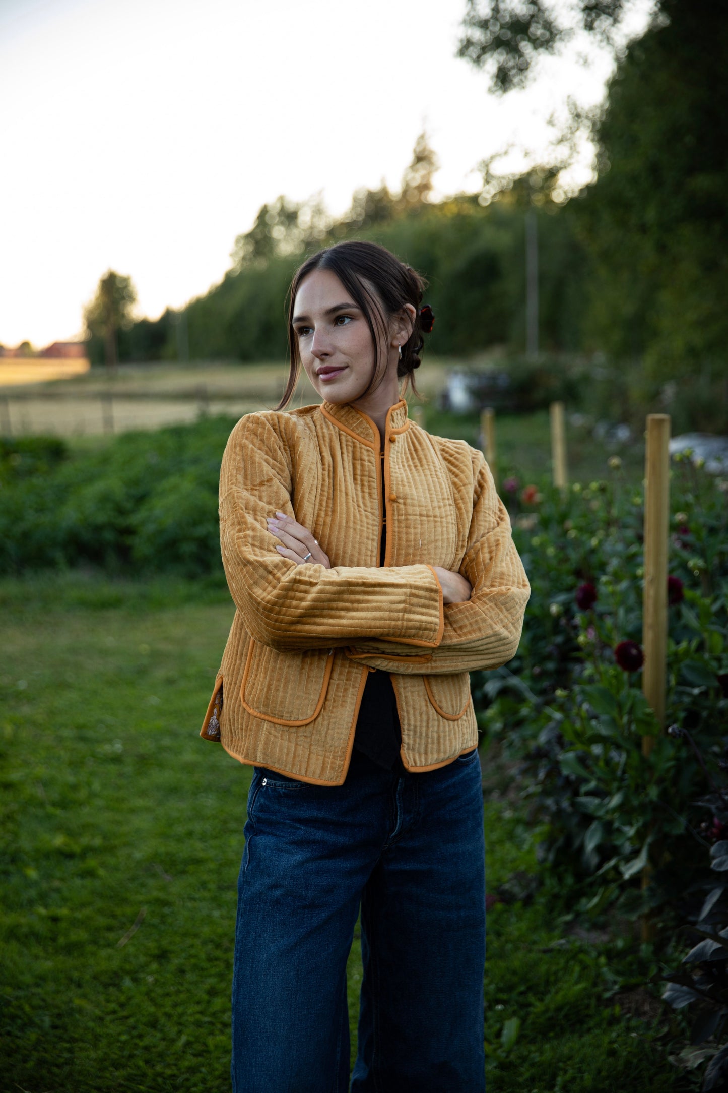 Vattert bomullsjakke - dus rosa
