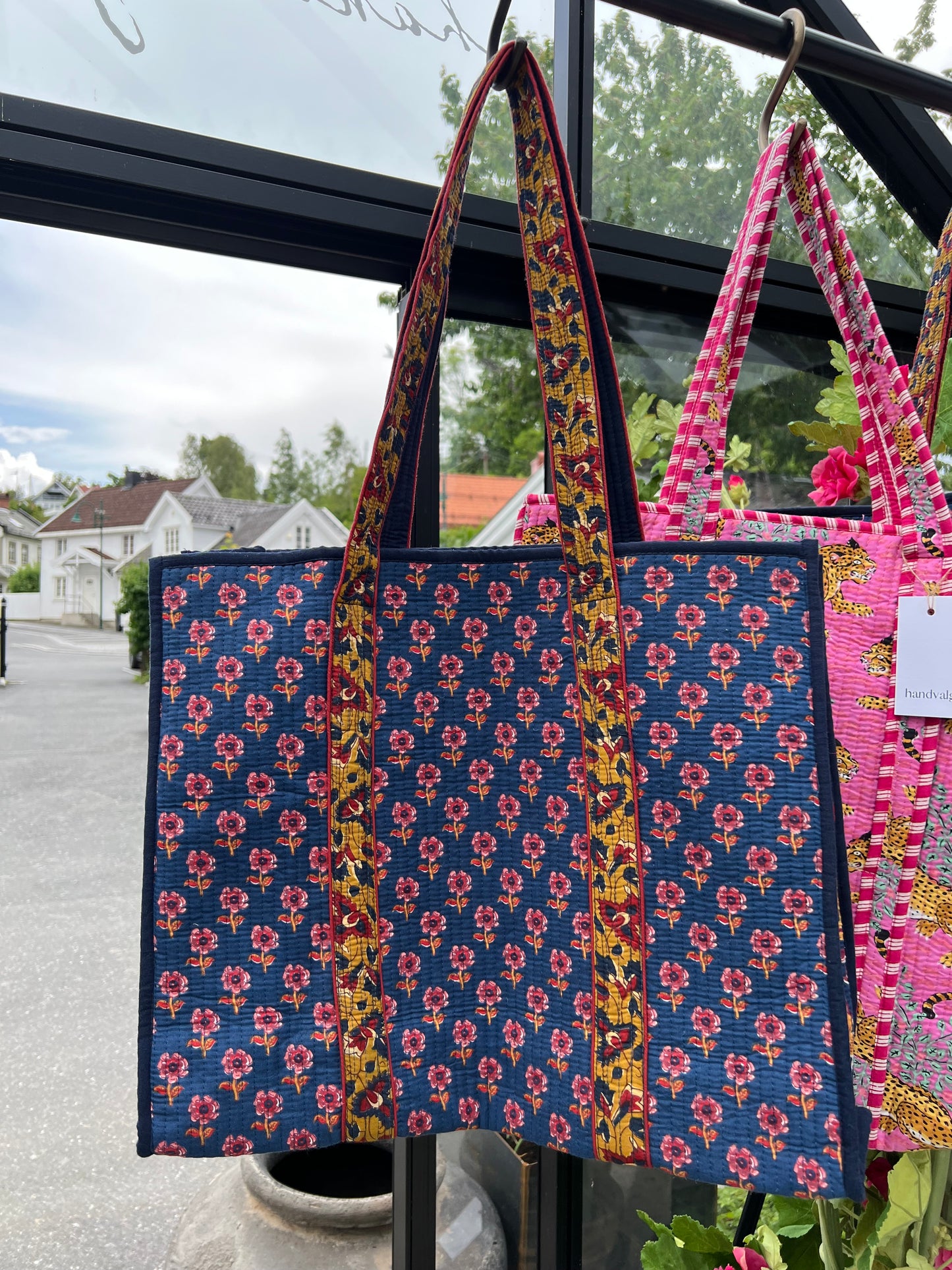 Quilted bag - tosidig blå