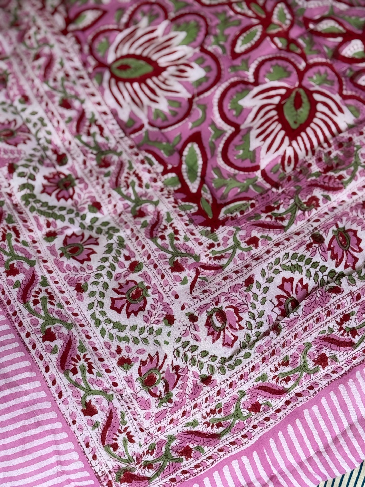 Vatteppe - rosa og grønn