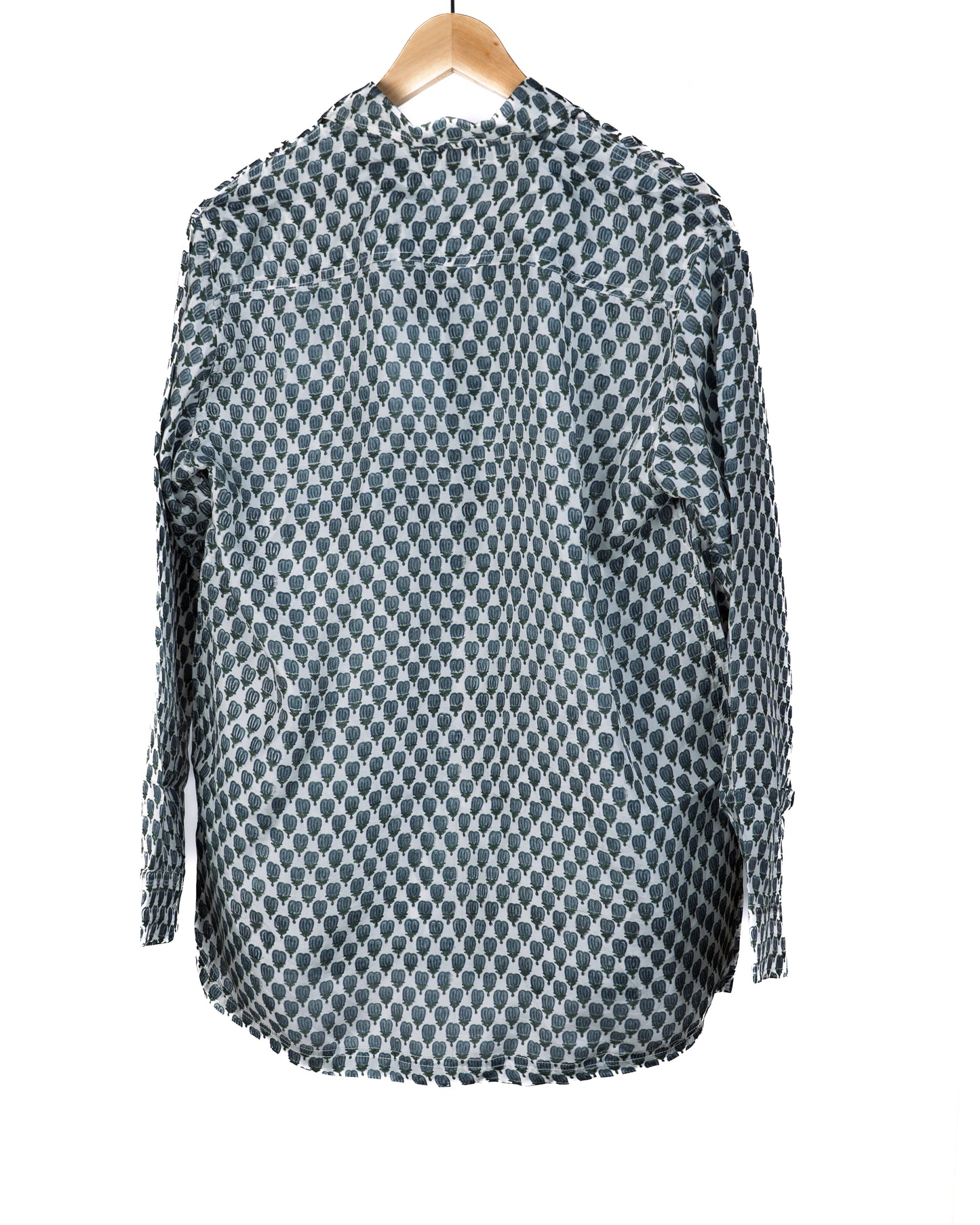 Boyfriend shirt silk - små blå blomster
