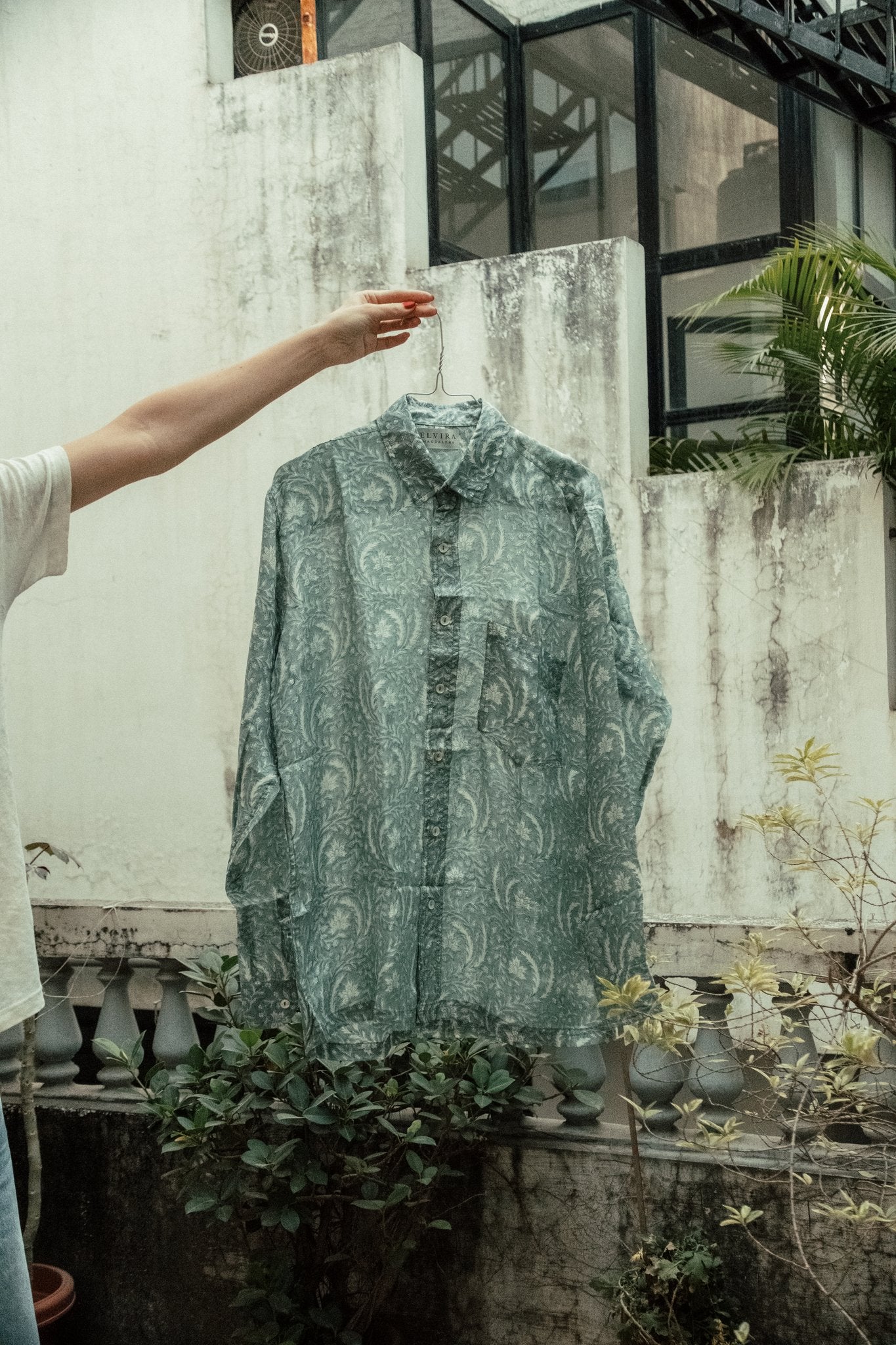 Boyfriend shirt silk - light blue