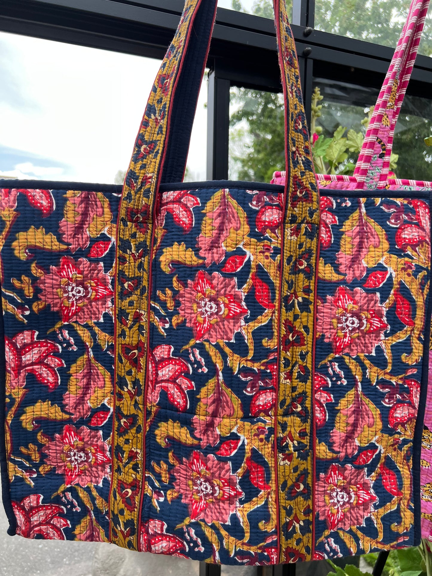 Quilted bag - tosidig blå