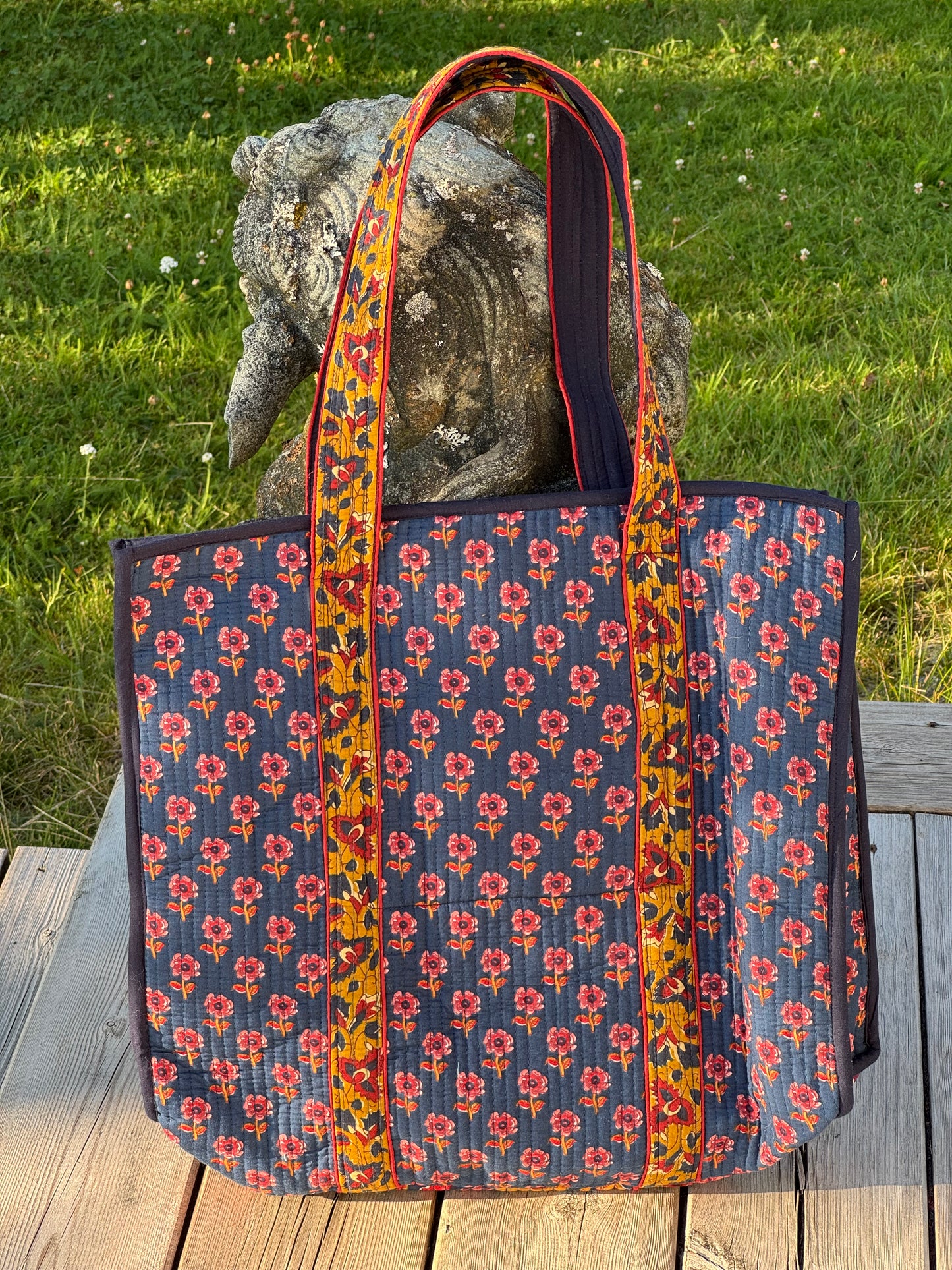Quilted bag - tosidig blå