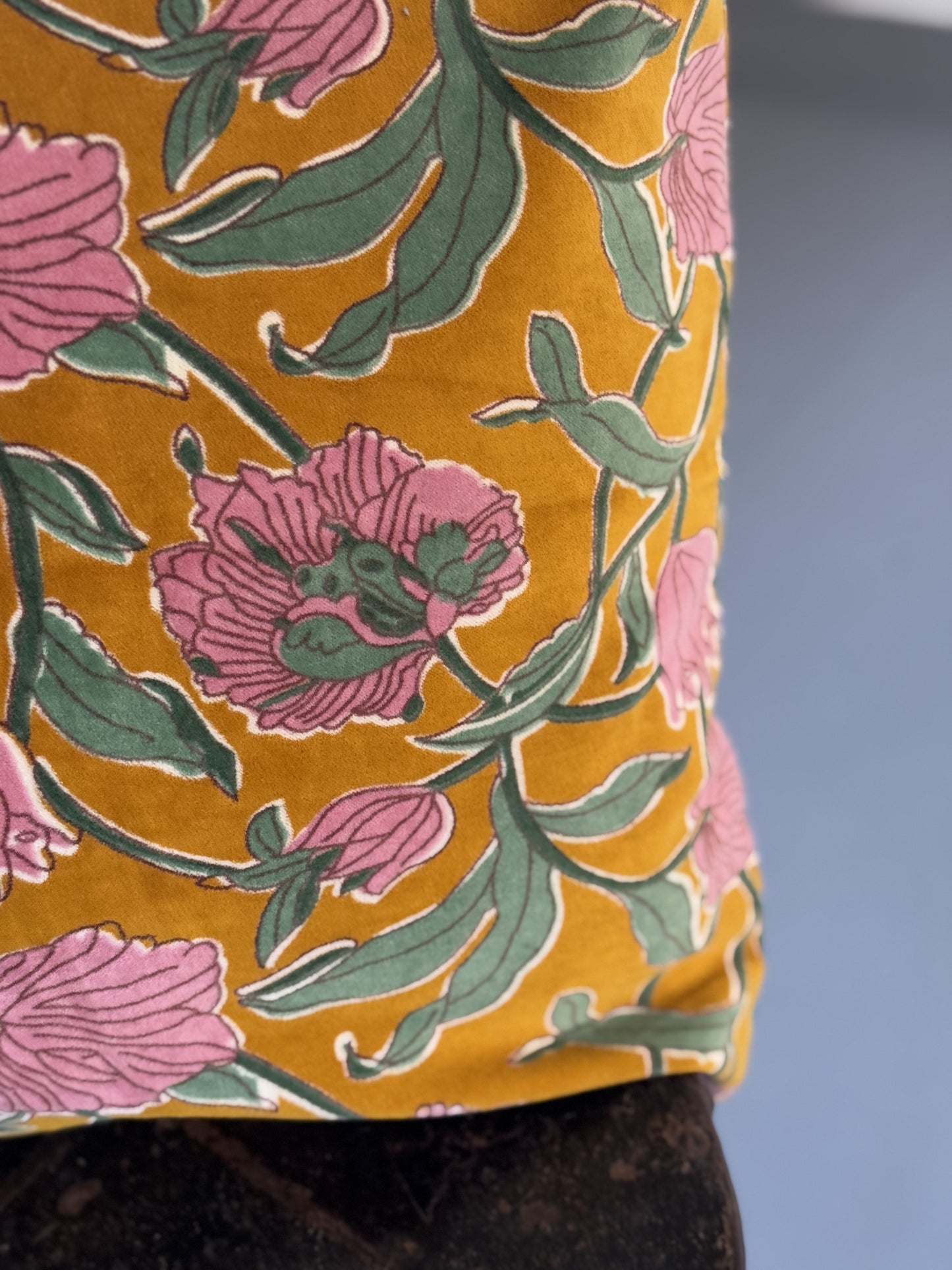 Velour rosa og oker