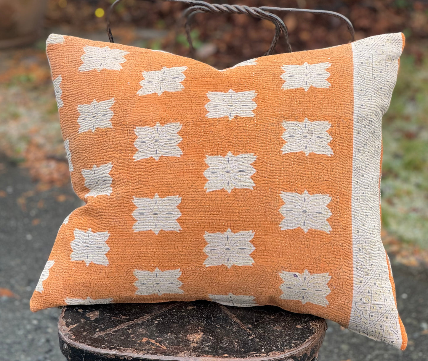 Vintage Kantha oransje