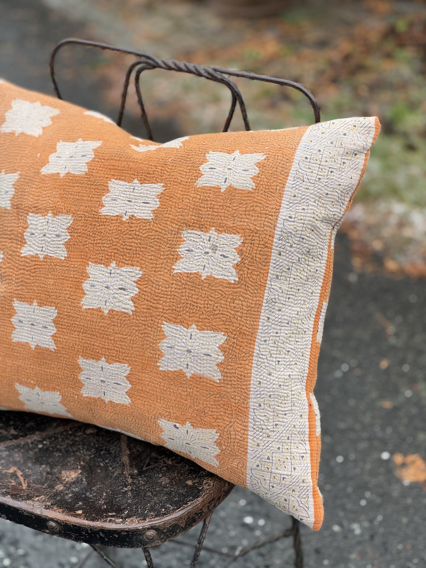 Vintage Kantha oransje