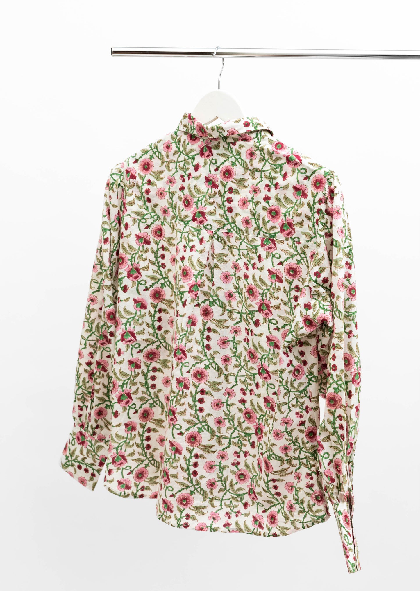 Elvira shirt - rosa & grønn