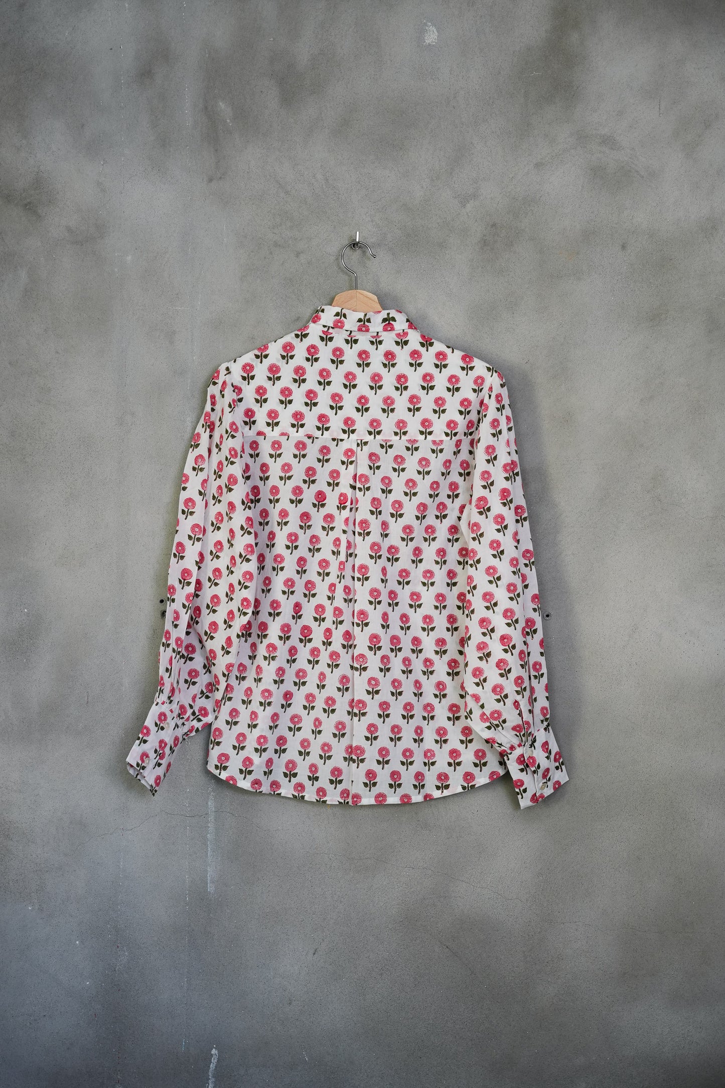 Elvira shirt - rosa blomster