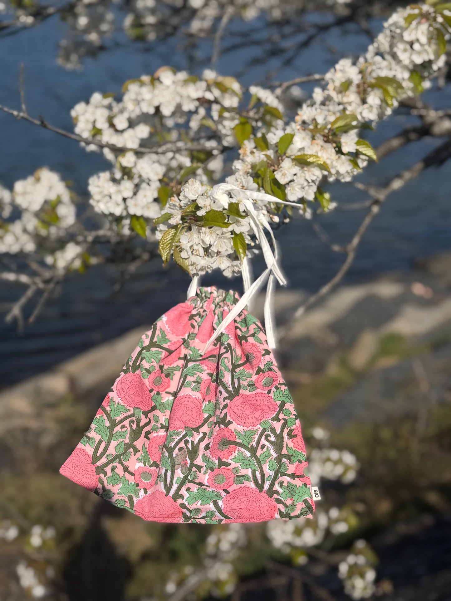 Kimono - Rosa og grønn blomstereng