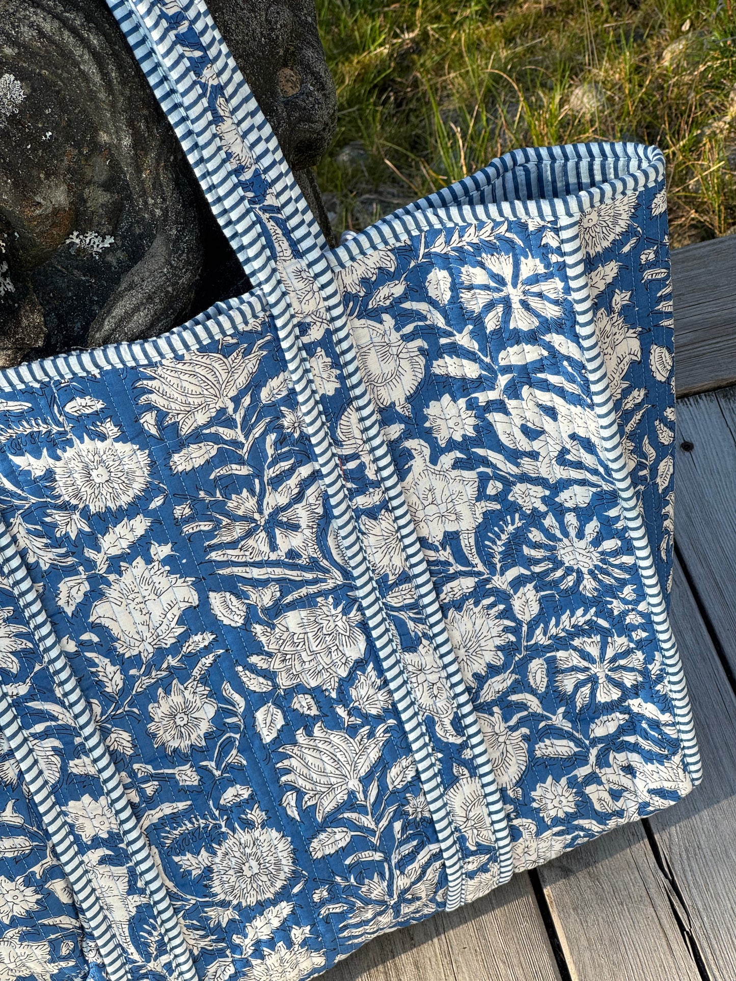 Quilted bag - blå