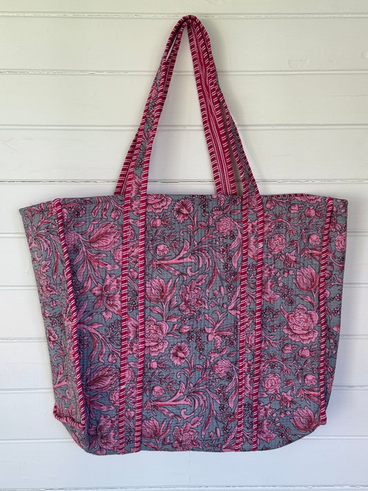 Quilted bag - Rosa og grå
