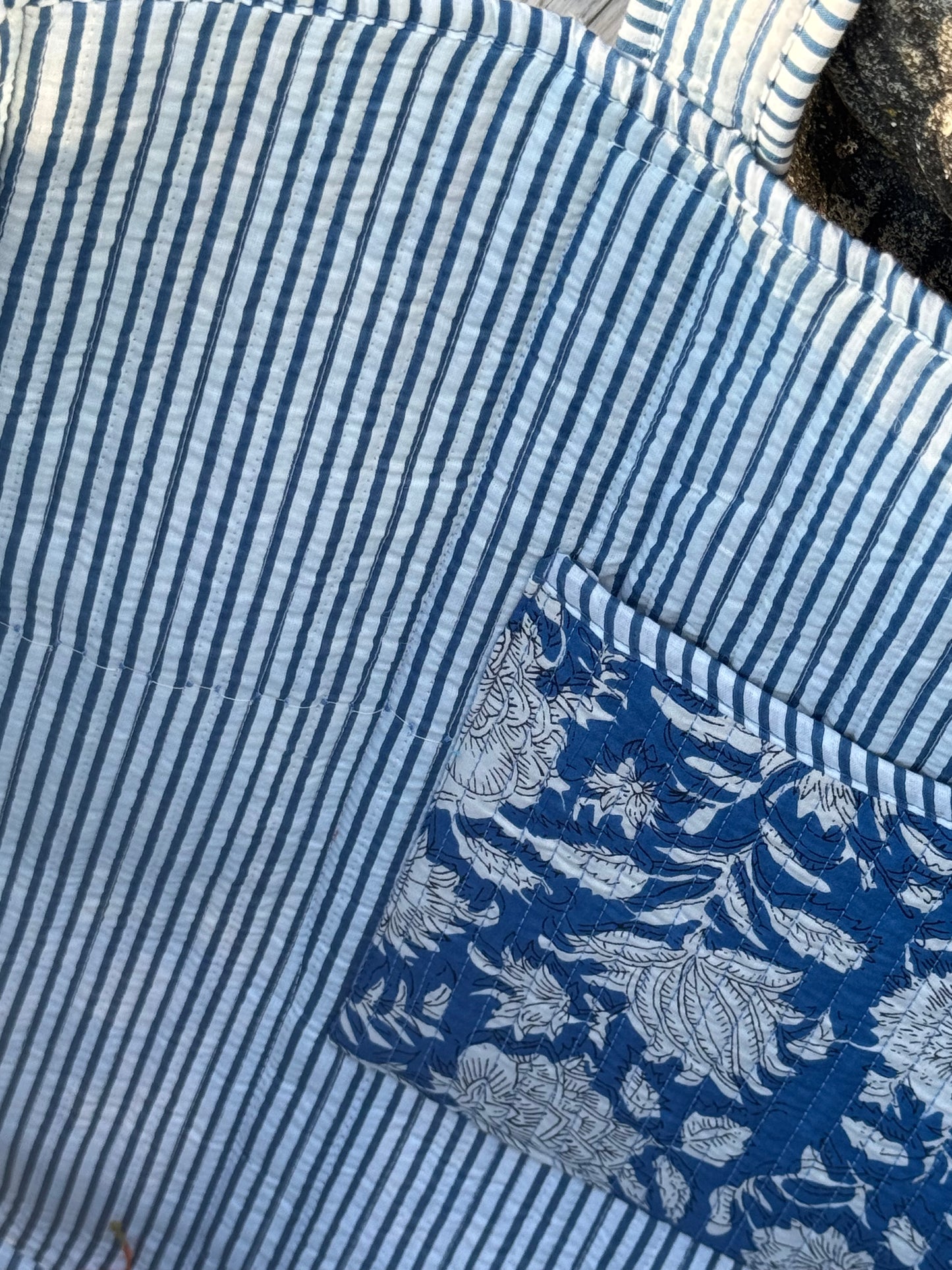 Quilted bag - blå