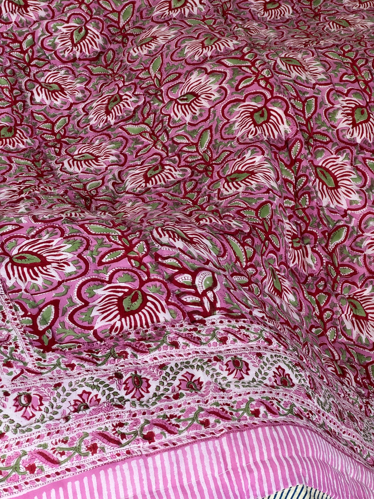 Vatteppe - rosa og grønn