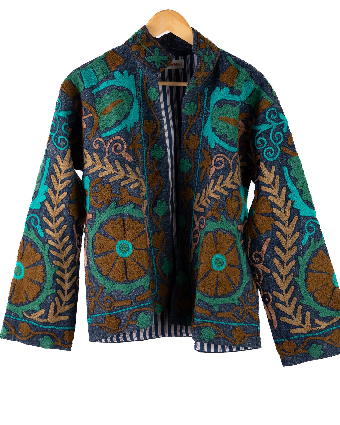 Jakke med broderi (denim)