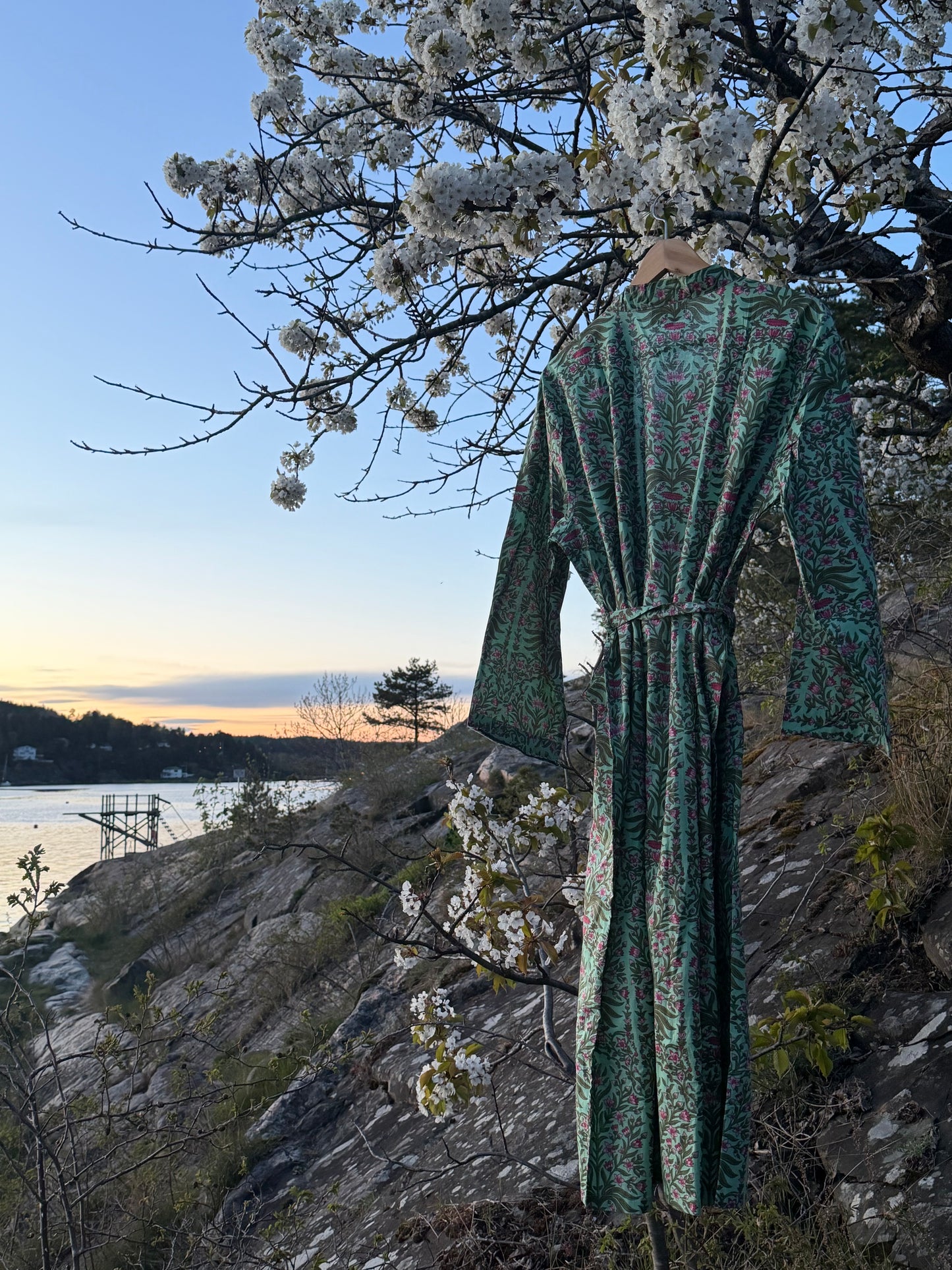 Kimono -  Grønn og rosa