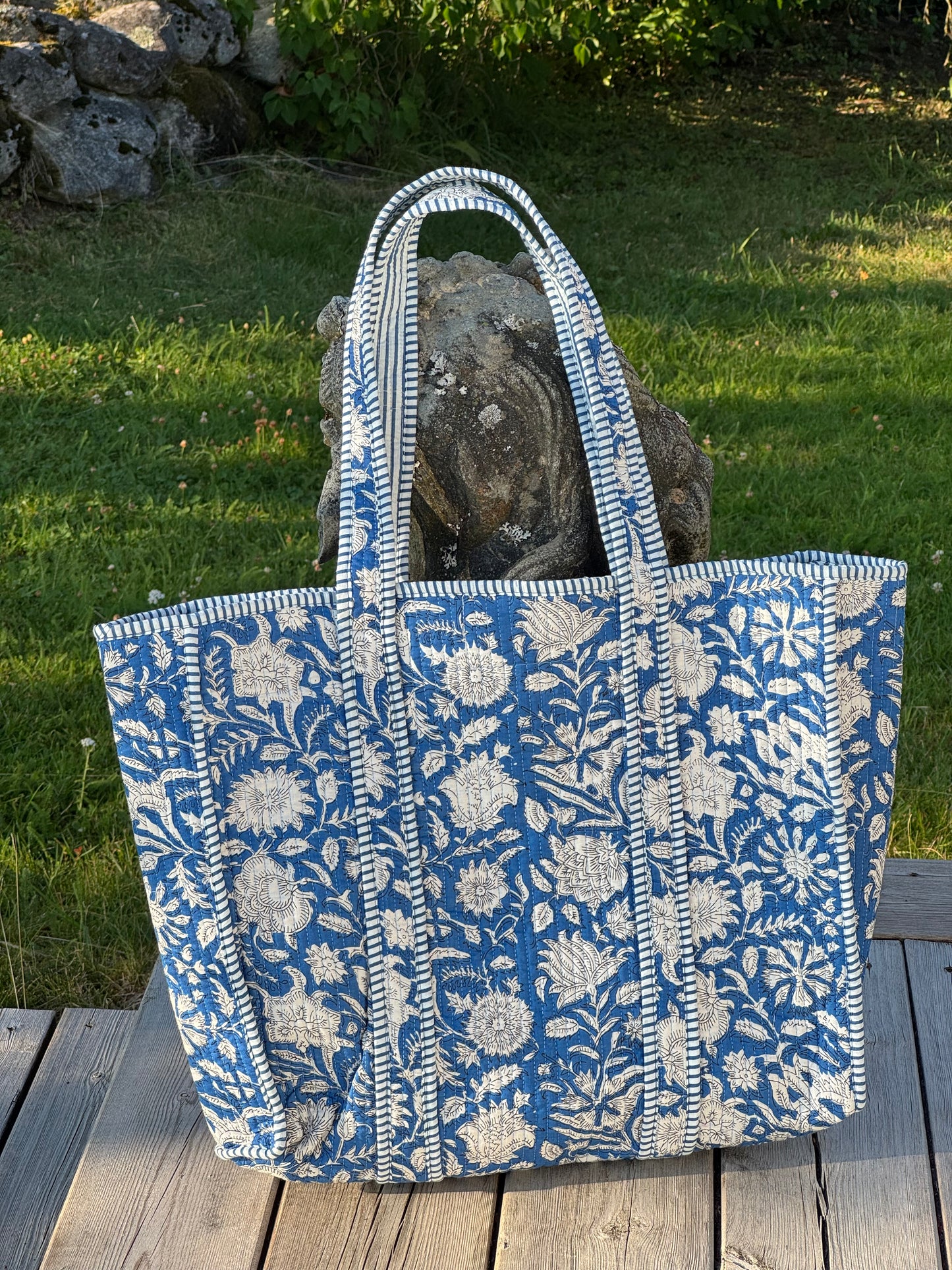 Quilted bag - blå