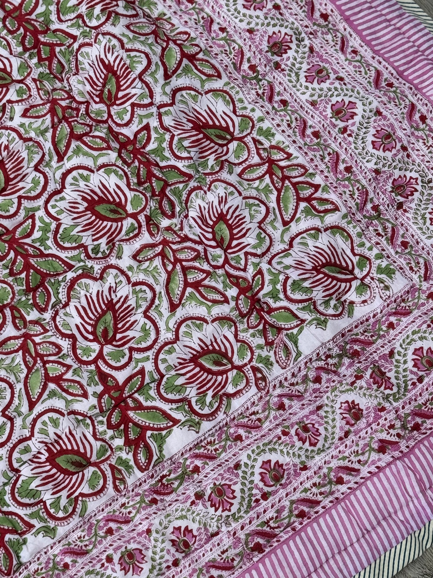 Vatteppe - rosa og grønn