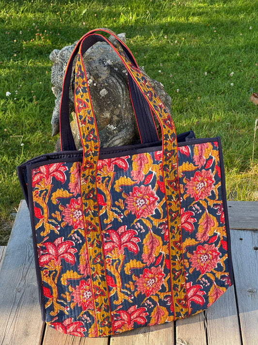 Quilted bag - tosidig blå