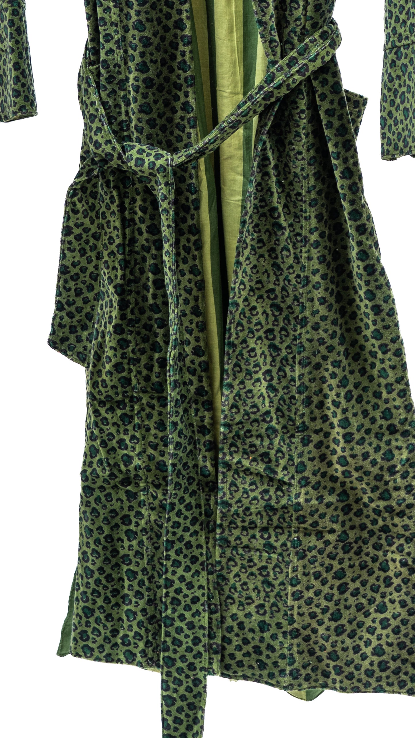 Morgenkåpe - Grønn leopard