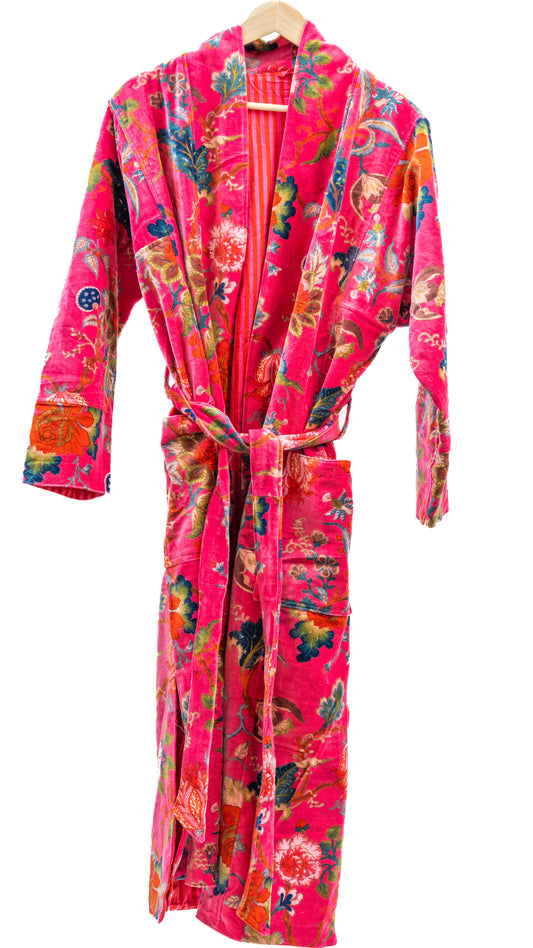 Morgenkåpe - Bringebærrosa