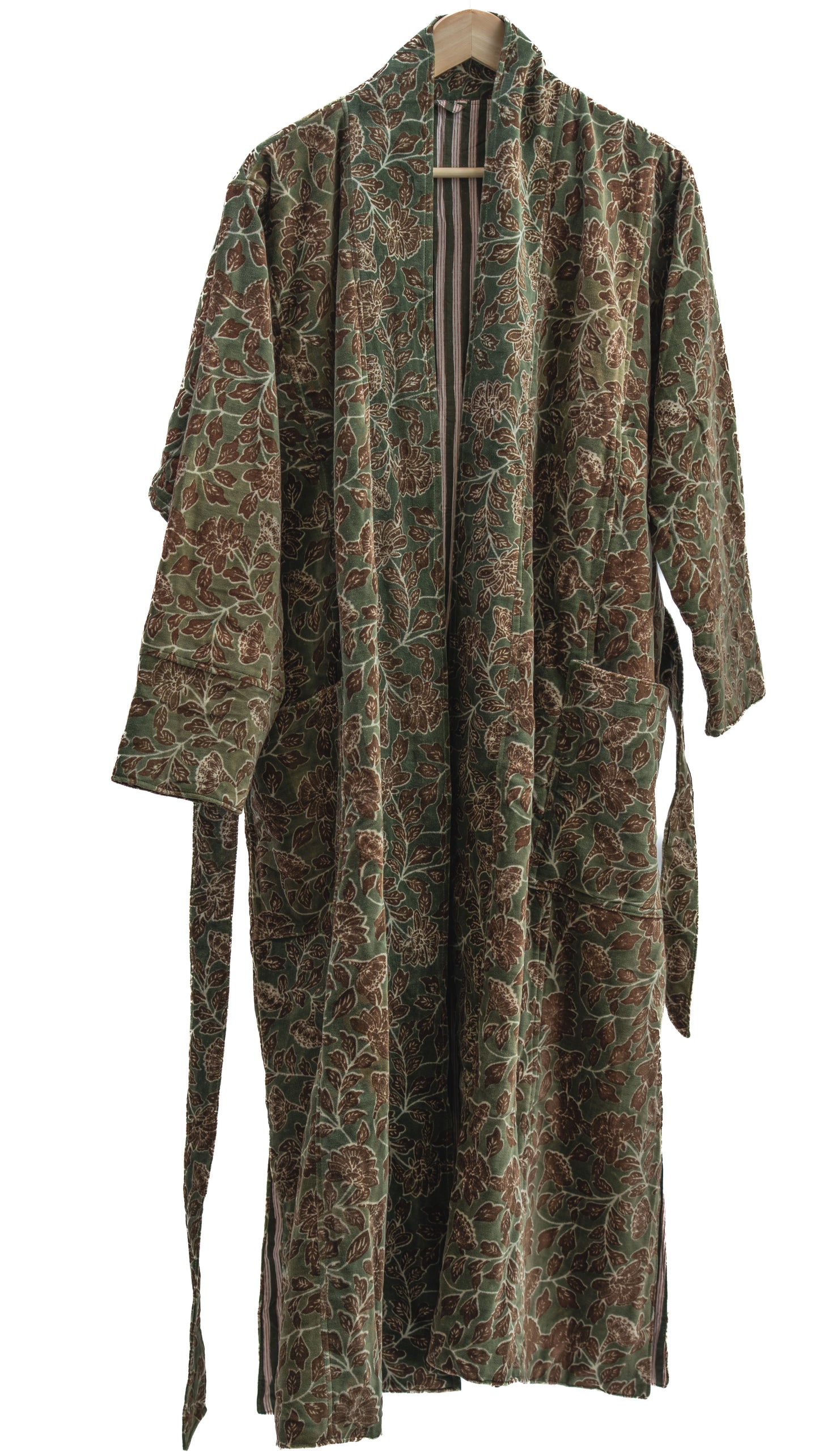 Morgenkåpe - Dyp grønn & brun