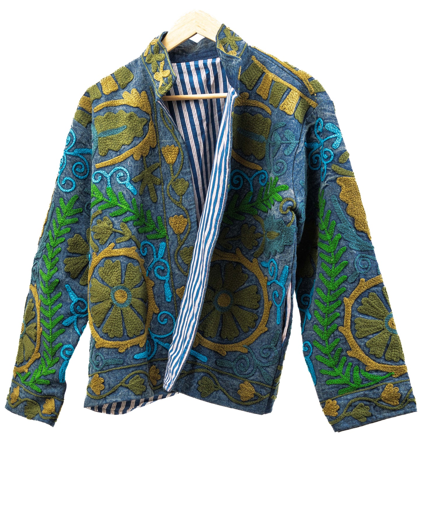 Jakke med broderi (denim)