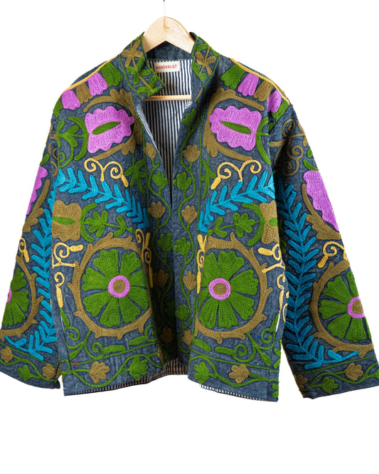 Jakke med broderi (denim)