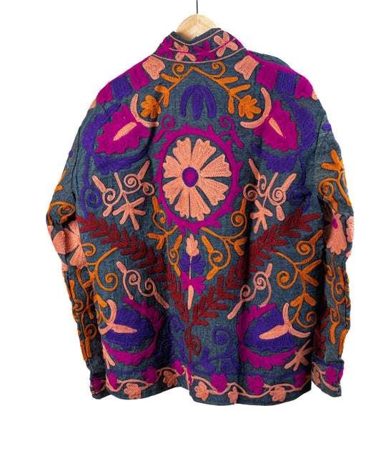 Jakke med broderi (denim)