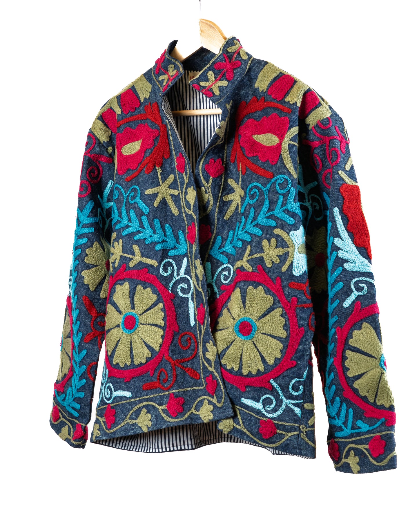 Jakke med broderi (denim)