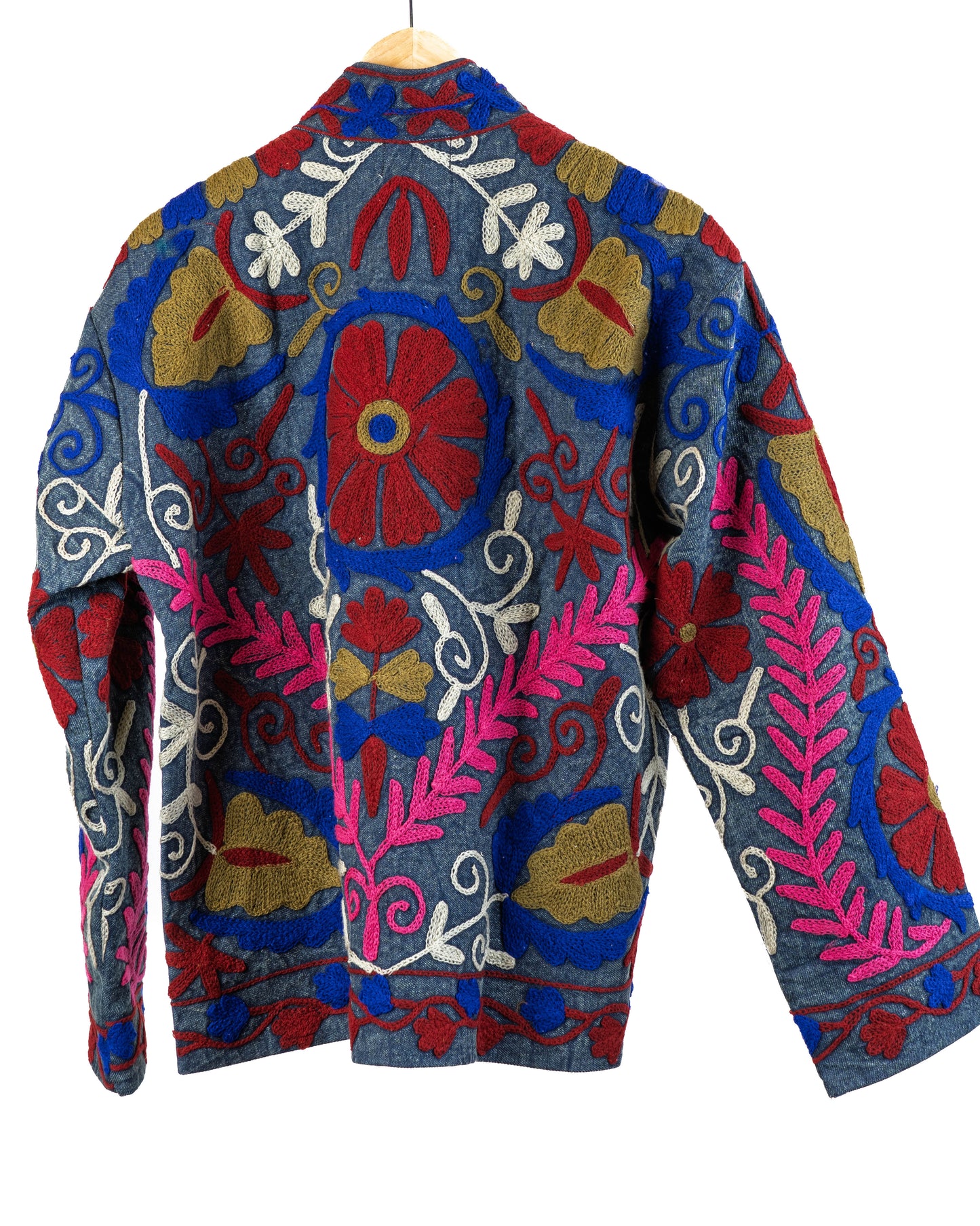 Jakke med broderi (denim)
