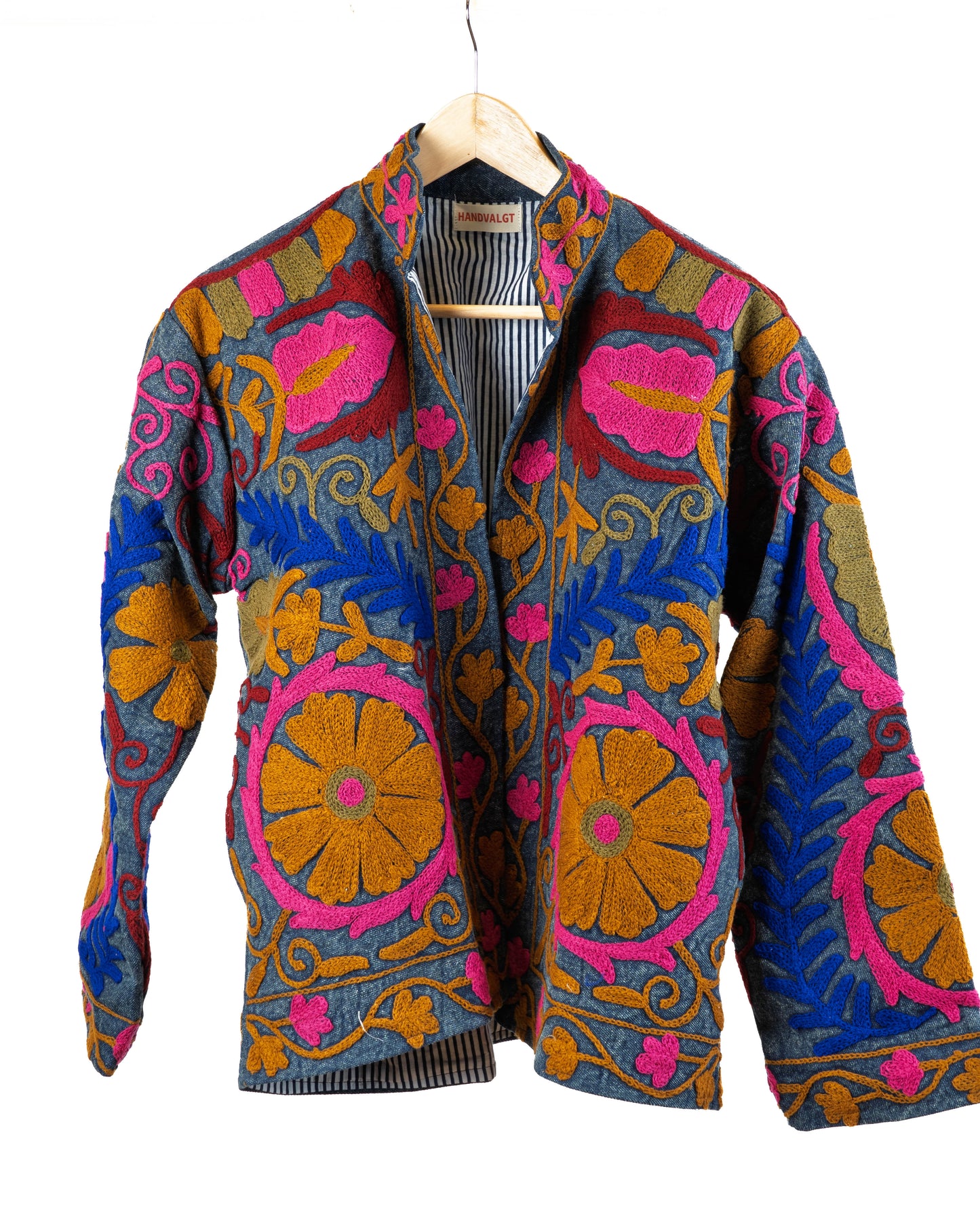 Jakke med broderi (denim)