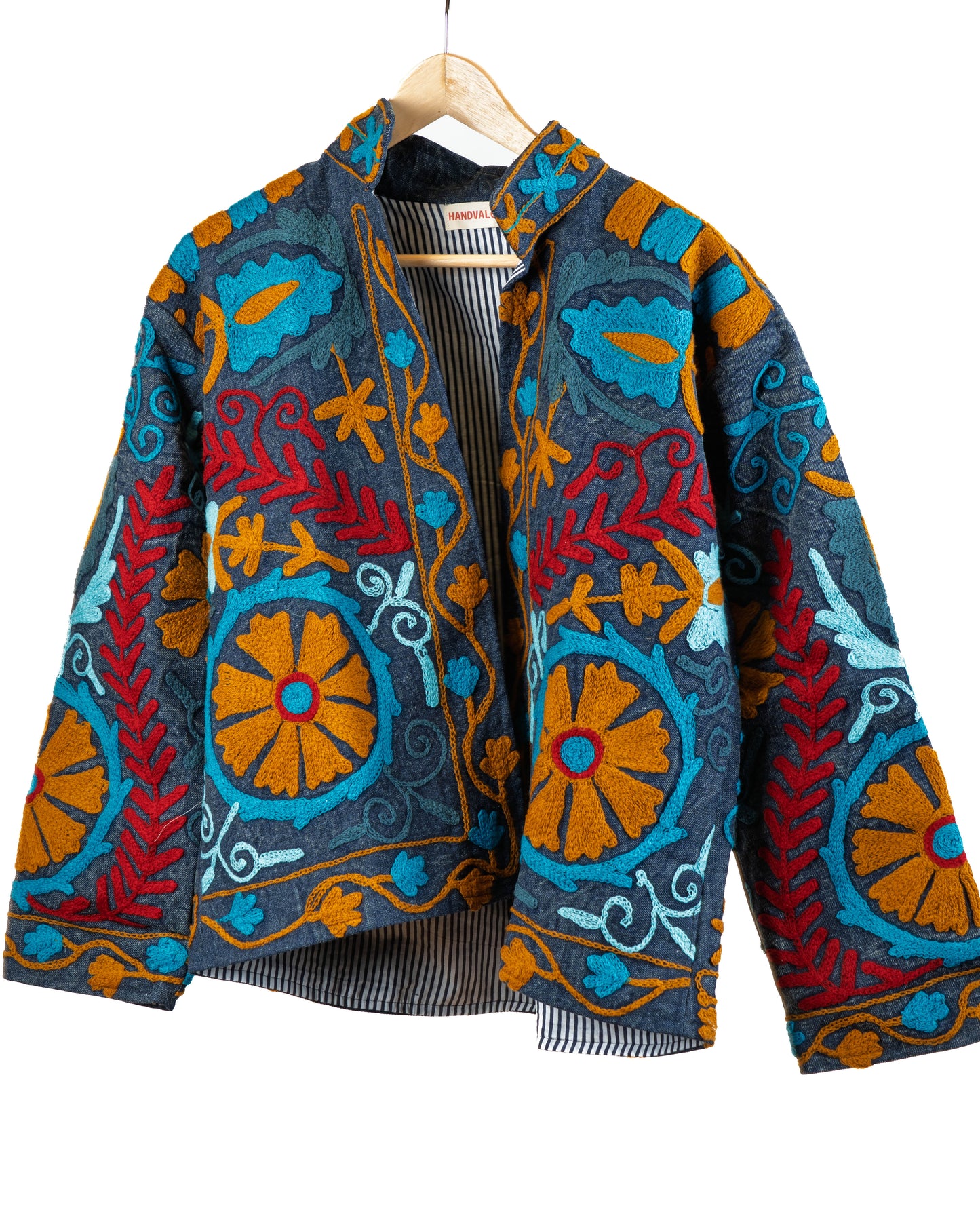 Jakke med broderi (denim)