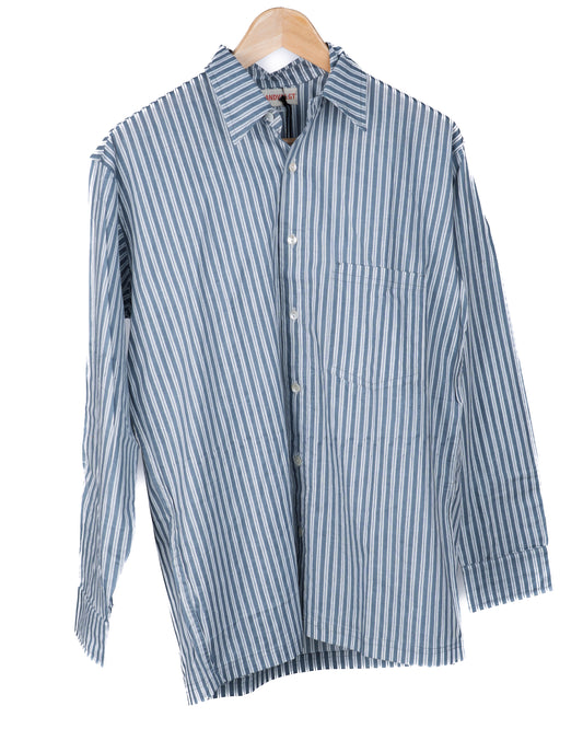 Boyfriend shirt - gråblå striper
