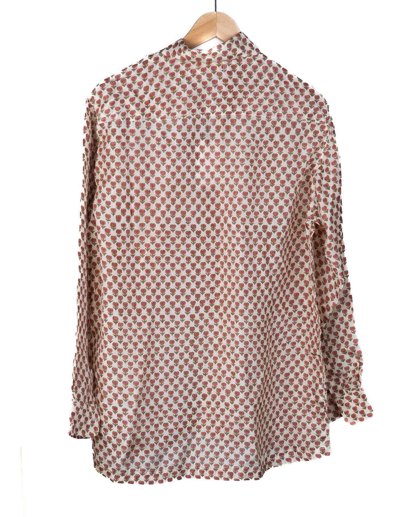 Boyfriend shirt silk - små røde blomster