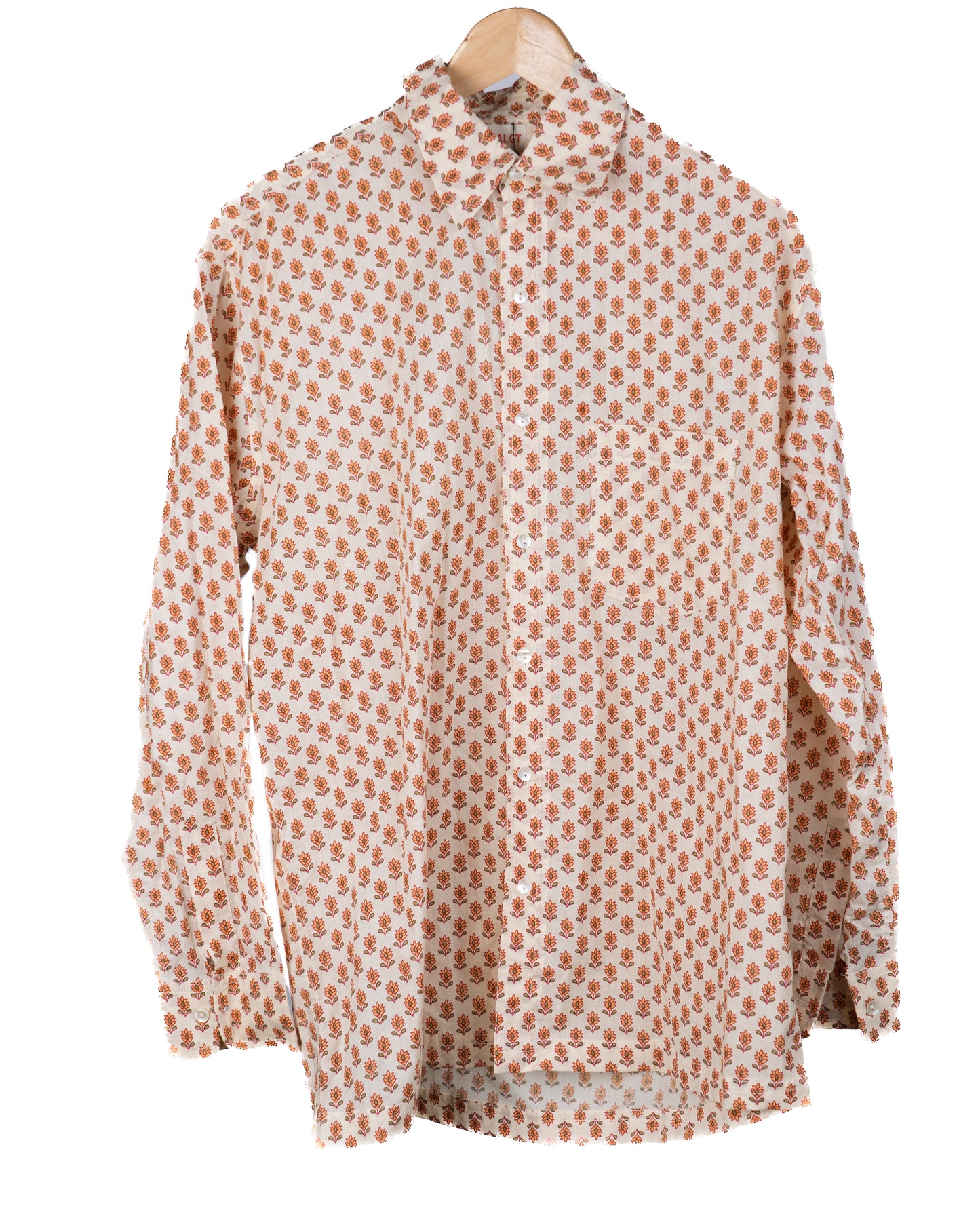 Boyfriend shirt - smørgul med blomster