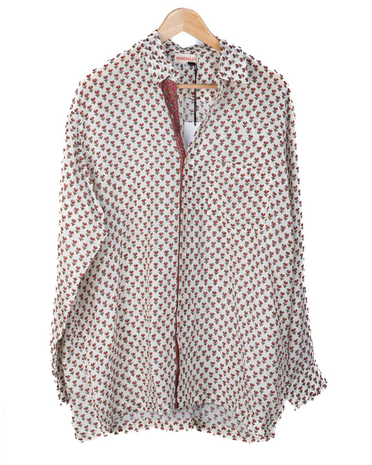 Boyfriend shirt silk - små blomster