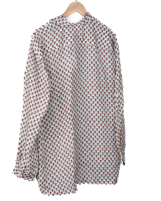 Boyfriend shirt silk - små blomster