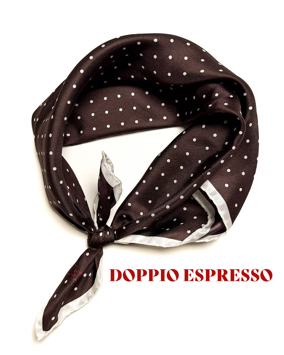 Doppio Espresso - silkeskjerf 50x50cm