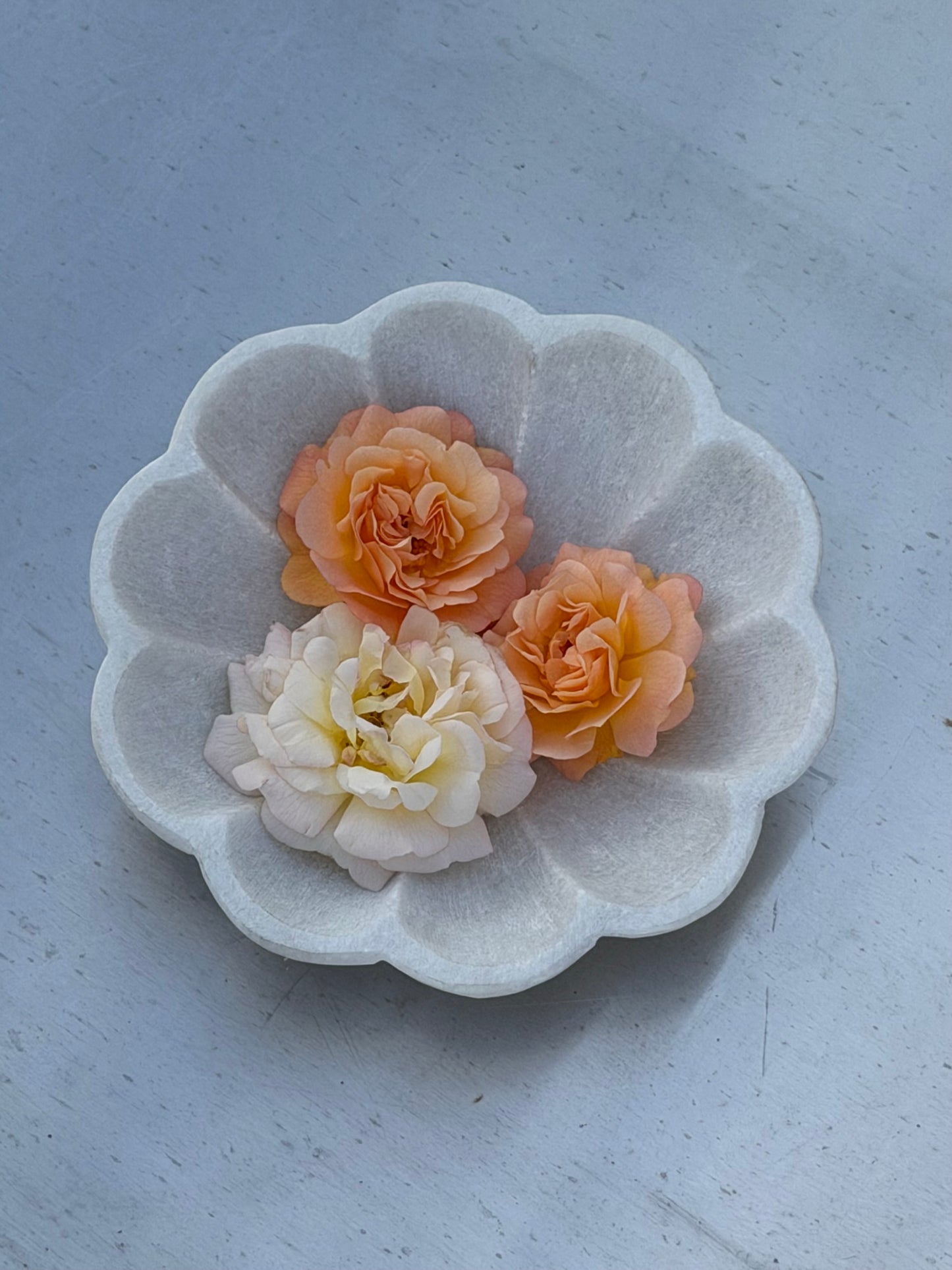 Marmorskål - blomst