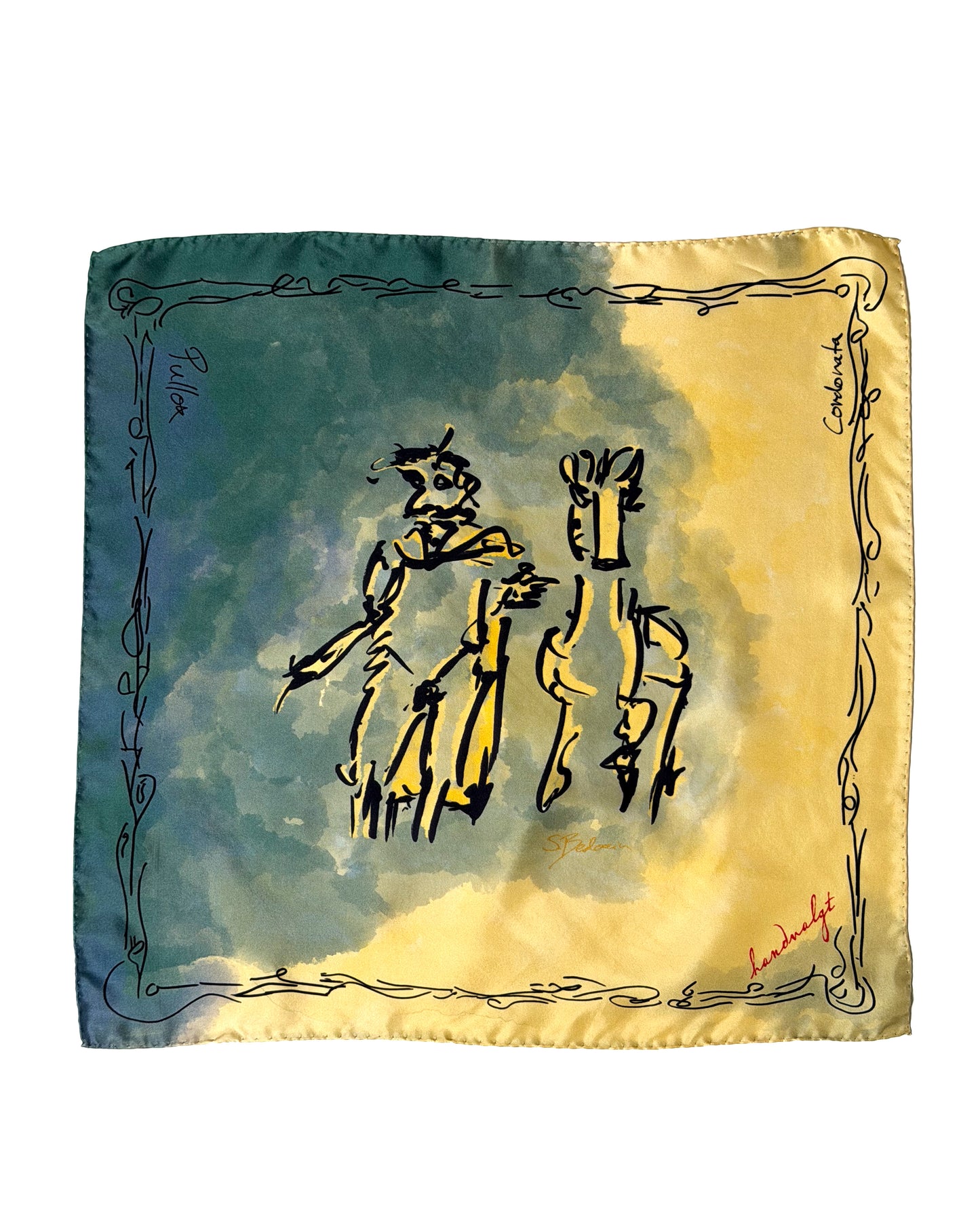 Pollux Cordonata - silkeskjerf 50x50cm