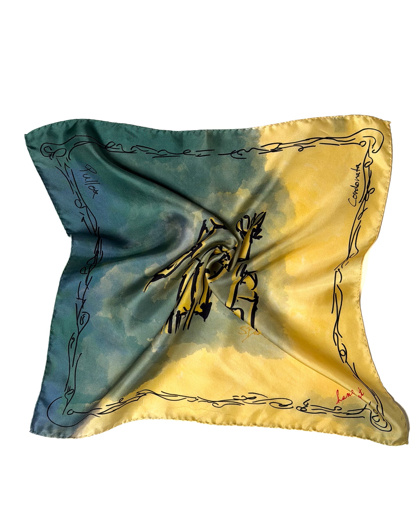 Pollux Cordonata - silkeskjerf 50x50cm